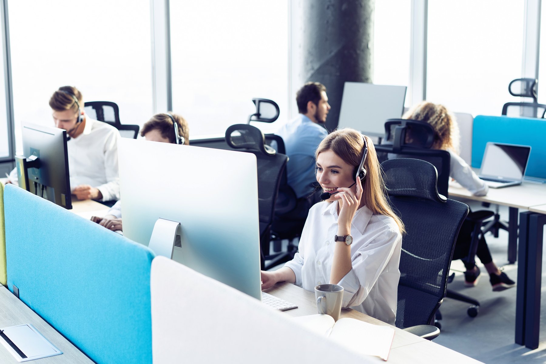 Colleagues Working in a Call Center